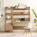 Raul 2-Piece Wood Office Desk and Bookshelf