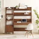 Raul 2-Piece Wood Office Desk and Bookshelf