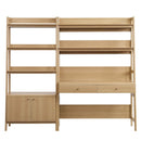 Raul 2-Piece Wood Office Desk and Bookshelf
