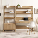 Raul 2-Piece Wood Office Desk and Bookshelf