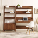 Raul 2-Piece Wood Office Desk and Bookshelf