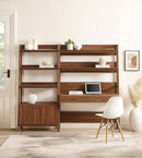 Raul 2-Piece Wood Office Desk and Bookshelf