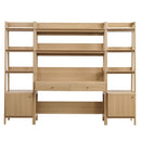 Raul 3-Piece Wood Office Desk and Bookshelf