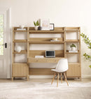 Raul 3-Piece Wood Office Desk and Bookshelf