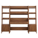 Raul 3-Piece Wood Office Desk and Bookshelf