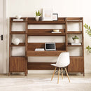 Raul 3-Piece Wood Office Desk and Bookshelf
