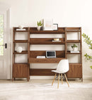Raul 3-Piece Wood Office Desk and Bookshelf
