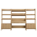 Raul 3-Piece Wood Office Desk and Bookshelf