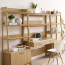 Raul 3-Piece Wood Office Desk and Bookshelf