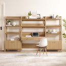 Raul 3-Piece Wood Office Desk and Bookshelf