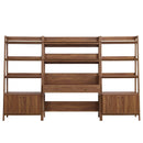 Raul 3-Piece Wood Office Desk and Bookshelf