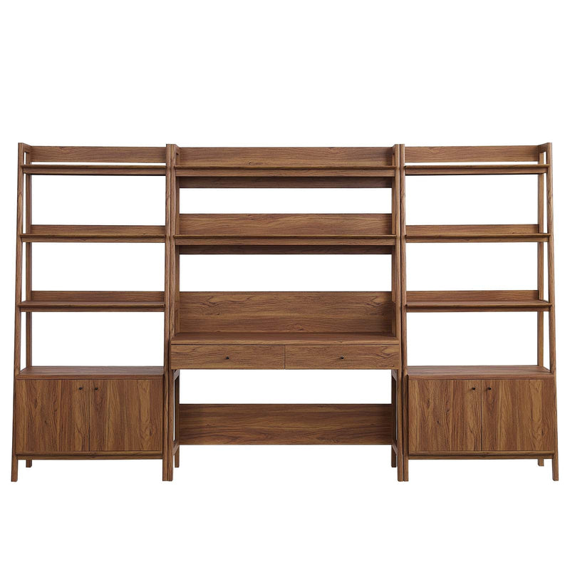 Raul 3-Piece Wood Office Desk and Bookshelf