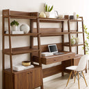 Raul 3-Piece Wood Office Desk and Bookshelf