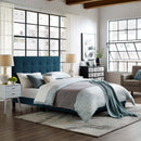 Brianna Tufted Button Upholstered Fabric Platform Bed