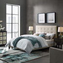 Brianna Tufted Button Upholstered Fabric Platform Bed