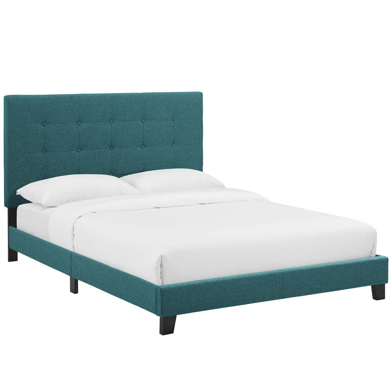 Brianna Tufted Button Upholstered Fabric Platform Bed