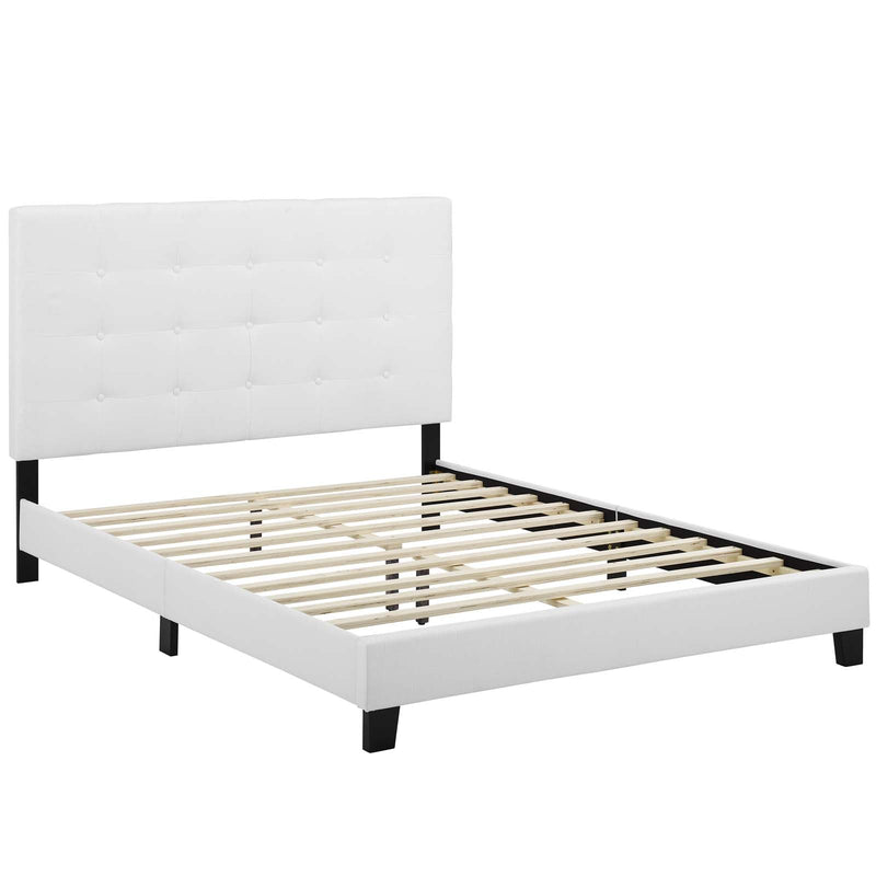 Brianna Tufted Button Upholstered Fabric Platform Bed