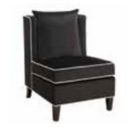 Designer Chair Silken Black Velvet with Vanilla Contrasted Piping