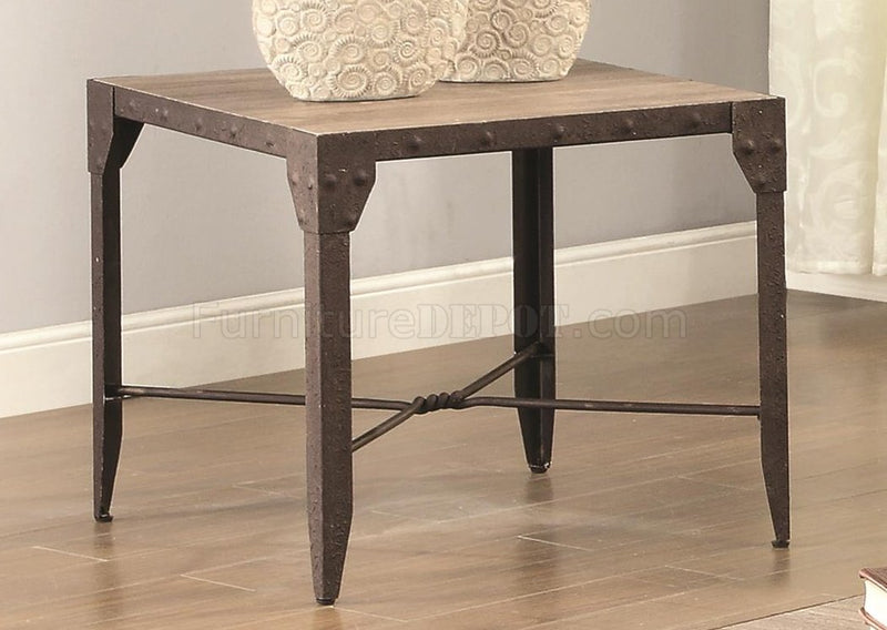 Rustic End Table Brown