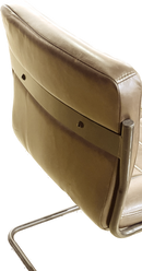 Dark Brown Leatherette MCM Rail Dining Side Chair