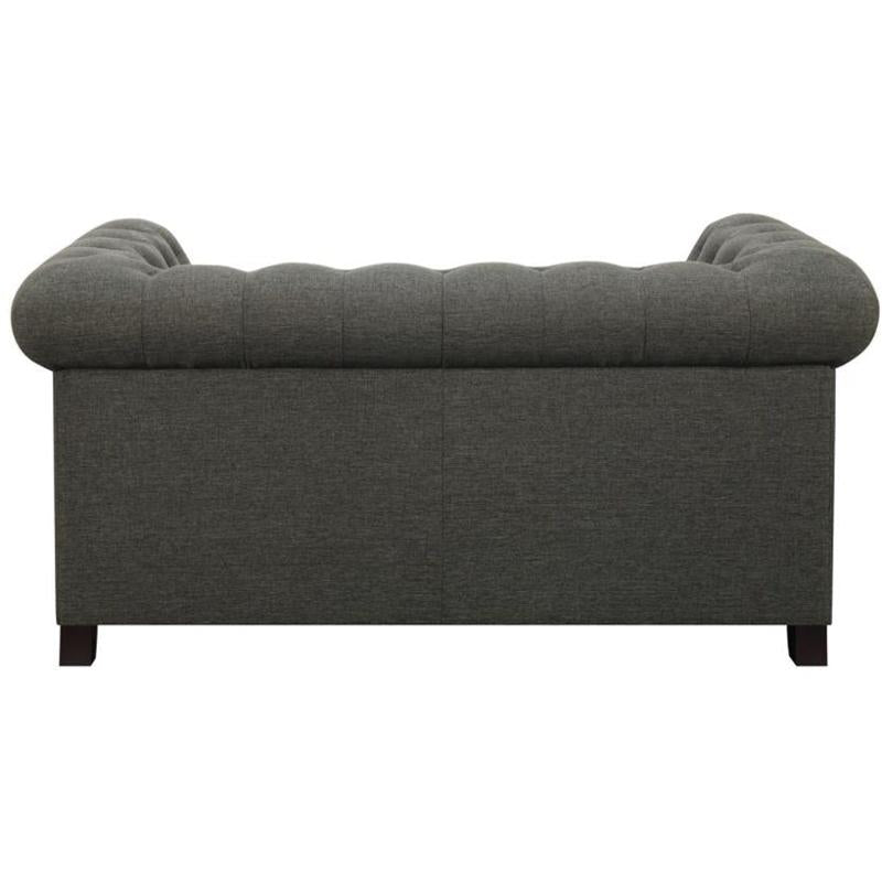 Button Tufted Classic Chesterfield Style Rolled Arms Loveseat
