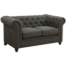Button Tufted Classic Chesterfield Style Rolled Arms Loveseat