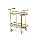 2-Tier Handsome Rolling Gold Bar Cart